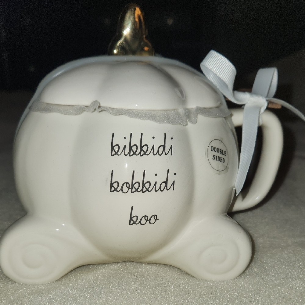 Disney Princess White Pumpkin Mug with Gold Accents